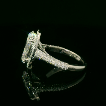 Large Size Oval Diamond Pavé Ring