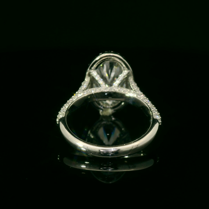 Large Size Oval Diamond Pavé Ring