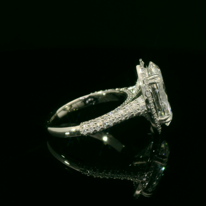 Large Size Oval Diamond Pavé Ring