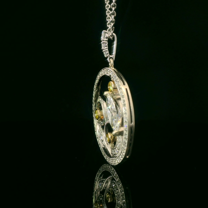 Graceful Circular Pendant with Diamonds