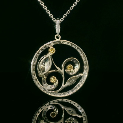 Graceful Circular Pendant with Diamonds