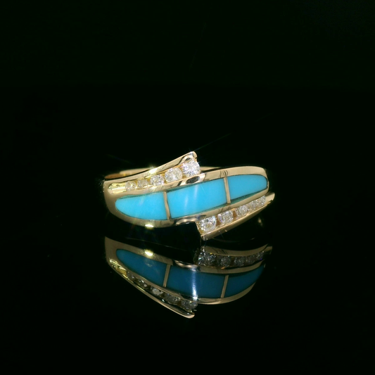 Elegant Turquoise and Diamond Ring