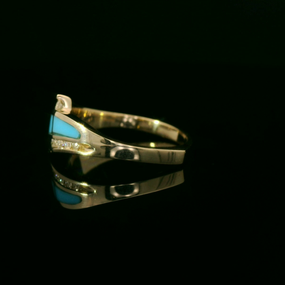 Elegant Turquoise and Diamond Ring
