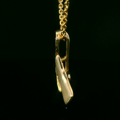 Ladies Gold and Natural Gold Nugget Pendant Necklace