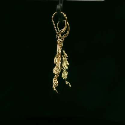 Elegant Leaf and Grape Earrings
