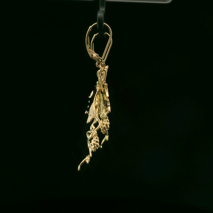 Elegant Leaf and Grape Earrings