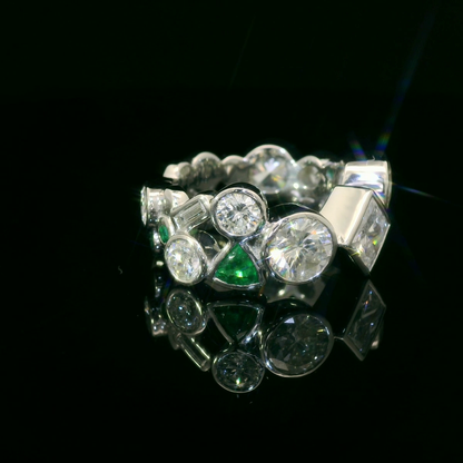 Elegant Diamond and Emerald Bracelet