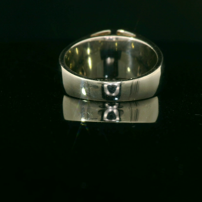 Mans Gold Quartz, Nugget and Diamond Ring, featuring Rare, Natural Gold Veined Quartz.