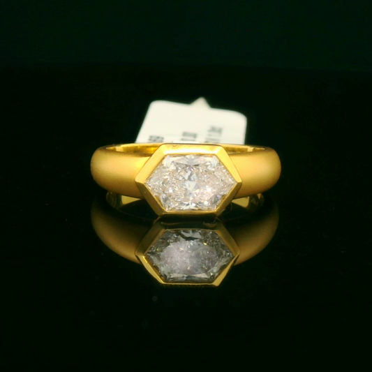 Gold Hexagon Diamond Ring