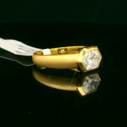 Gold Hexagon Diamond Ring