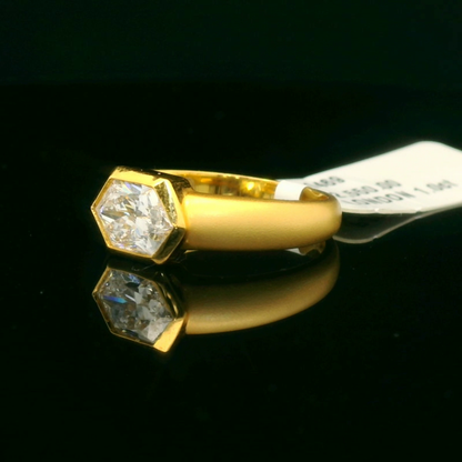 Gold Hexagon Diamond Ring