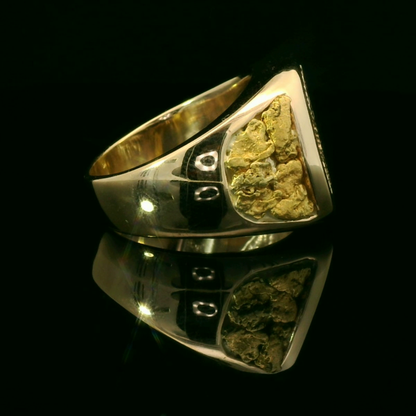 Elegant Eagle Gold Nugget Ring