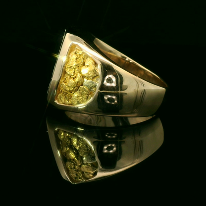 Elegant Eagle Gold Nugget Ring
