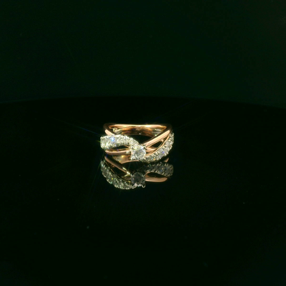 Elegant Rose Gold Ring with Diamonds