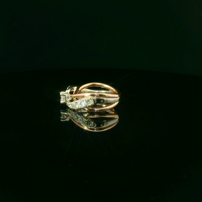Elegant Rose Gold Ring with Diamonds