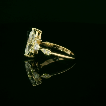 Marquise-Cut Diamond Yellow Gold Multistone Ring