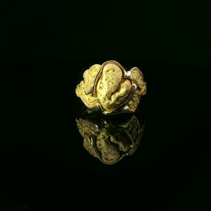 Custom Natural Gold Nugget Ring