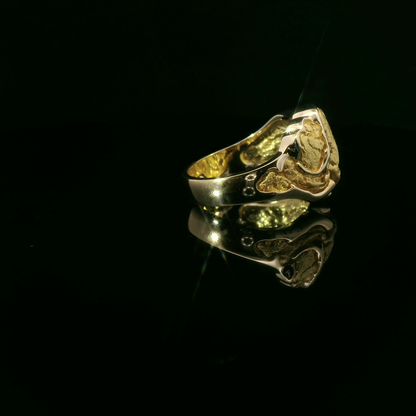 Custom Natural Gold Nugget Ring