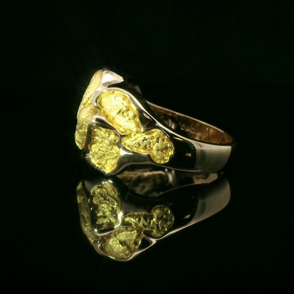 Men's Custom Gold Nugget Ring 1