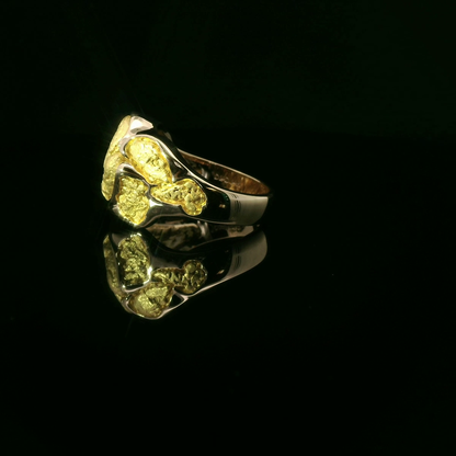 Custom Natural Gold Nugget Ring