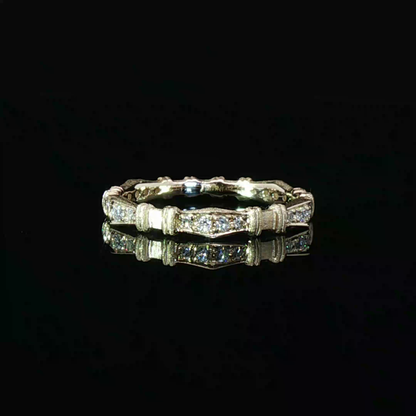 Yellow Gold Eternity Ring with Round Brilliant Cut Diamonds