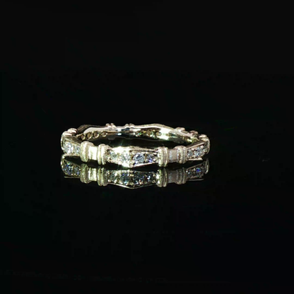 Yellow Gold Eternity Ring with Round Brilliant Cut Diamonds