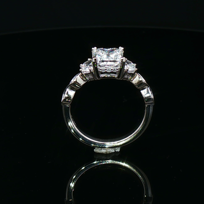White Gold Engagement Ring with Princess-Cut UltraFire™ Lab Diamond