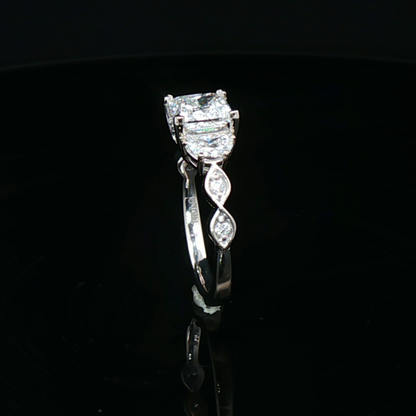 White Gold Engagement Ring with Princess-Cut UltraFire™ Lab Diamond