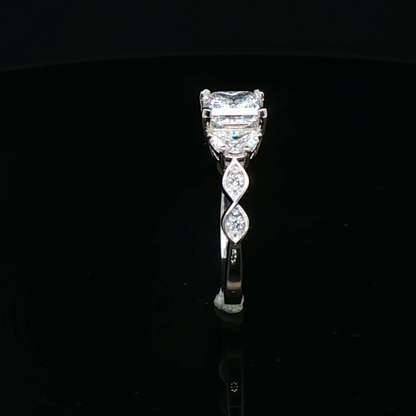 White Gold Engagement Ring with Princess-Cut UltraFire™ Lab Diamond