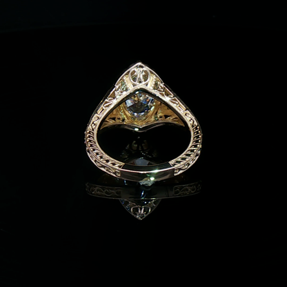 Yellow Gold Engagement Ring Marquise Cut Diamond