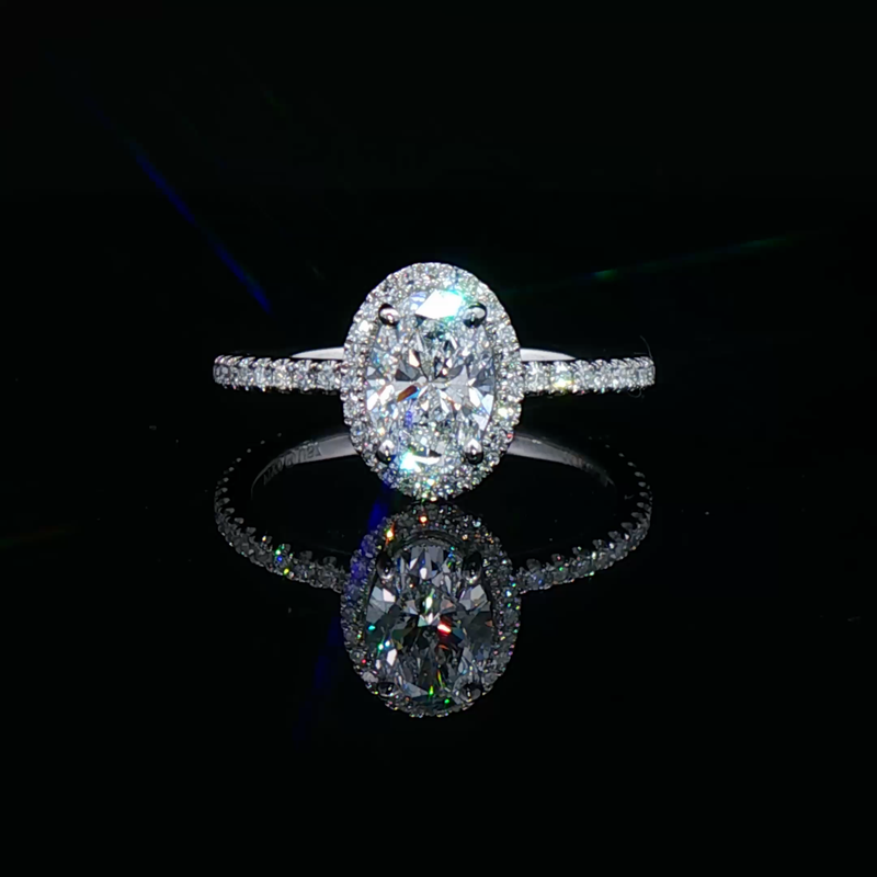 Platinum Engagement Ring with Oval UltraFire™ Diamond