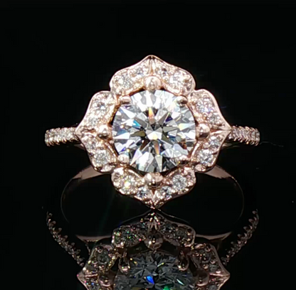 Rose Gold Engagement Ring with Round Cut Diamond