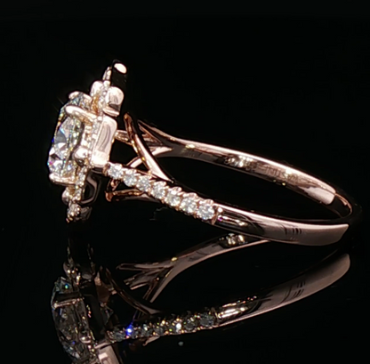 Rose Gold Engagement Ring with Round Cut Diamond
