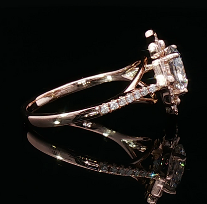 Rose Gold Engagement Ring with Round Cut Diamond