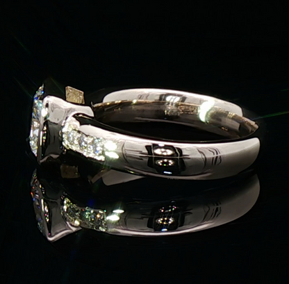 Bezel-Set Cushion Cut Diamond Engagement Ring