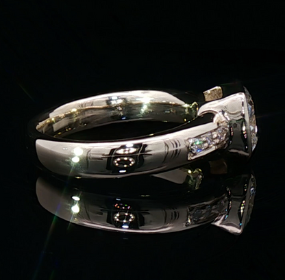 Bezel-Set Cushion Cut Diamond Engagement Ring