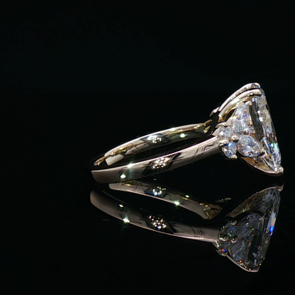 Custom Engagement Ring with Pear Diamond