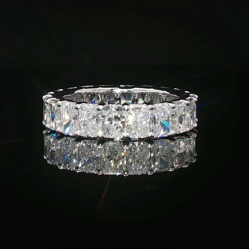 Radiant-Cut Diamond Eternity Band in White Gold
