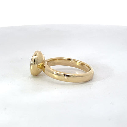 Elegant Gold Ring with Custom Bezel Set Diamond
