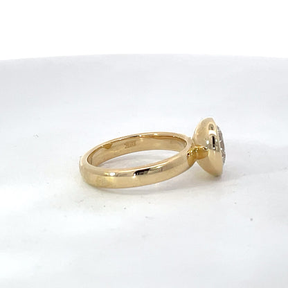 Elegant Gold Ring with Custom Bezel Set Diamond