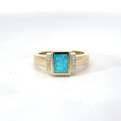 Elegant Opal and Diamond Ring
