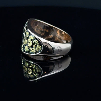Men’s Gold Deer Ring with natural nuggets