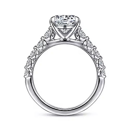 Gabriel & Co | 14K White Gold Round Diamond Engagement Ring