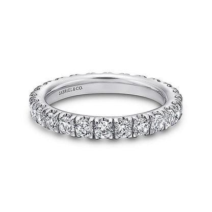 Gabriel & Co. AN11263-6W44JJ 14K White Gold French Pavé Set Diamond Eternity Band