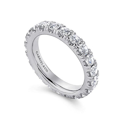 Gabriel & Co. AN11264-5W44JJ 14K White Gold French Pavé Set Diamond Eternity Band