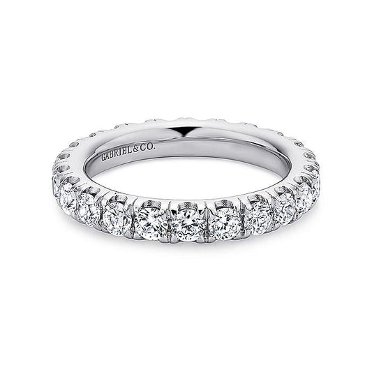 Gabriel & Co. AN11264-7W44JJ 14K White Gold French Pavé Set Diamond Eternity Band
