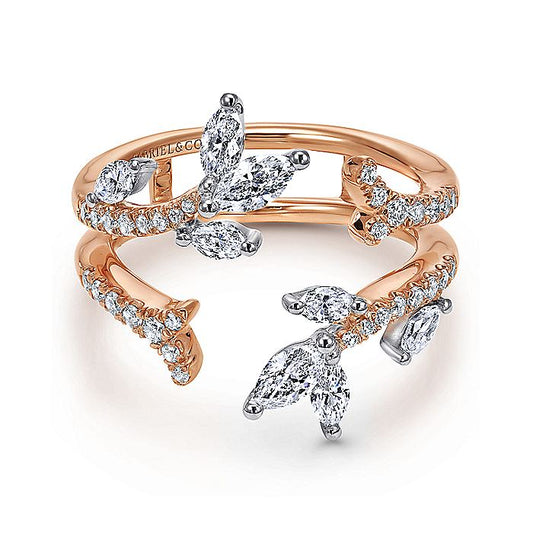 Gabriel & Co. AN12550M-T44JJ 14K White and Rose Gold Diamond Ring Enhancer