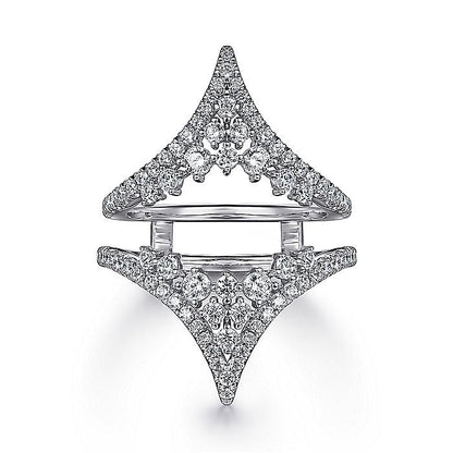 Gabriel & Co. AN12743M-W44JJ 14K White Gold Chevron Diamond Ring Enhancer