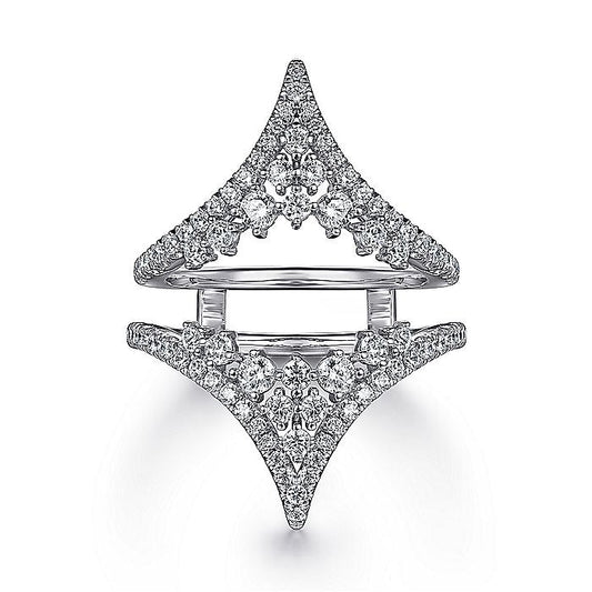 Gabriel & Co. AN12743M-W44JJ 14K White Gold Chevron Diamond Ring Enhancer