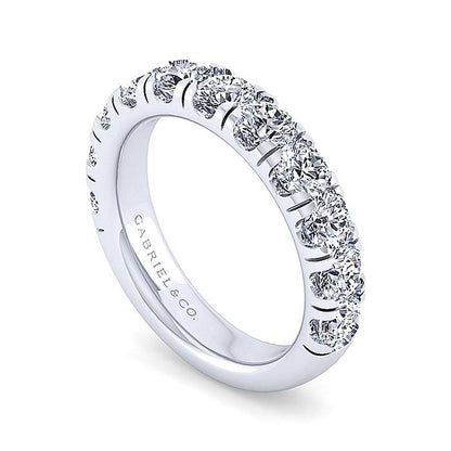 Gabriel & Co. AN14327W44JJ 14K White Gold Round 11 Stone Diamond Anniversary Band